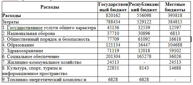 Распределение расходов на исполнение различных функций по уровням бюджетной системы в Республике Казахстан в 2002 г. (млн. тенге)